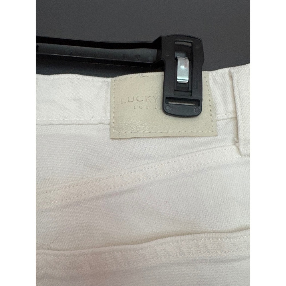 Lucky Brand 90s Loose Short White Denim Raw Hem High Rise Womens Size 10 30 - Picture 4 of 6